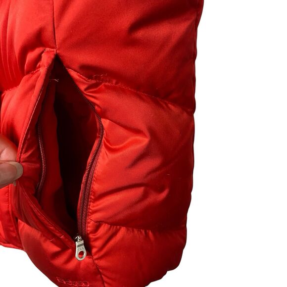 Eddie Bauer Women's M Red 550 Down Vest EB550 Puffer Goose Fill Outdoor Hiking - Picture 4 of 12